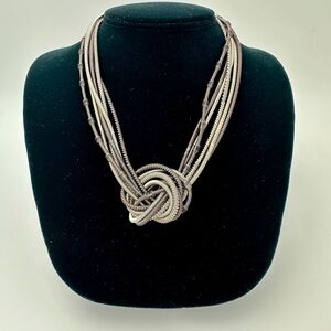 Unique Pewter and Silver Multi strand Necklace